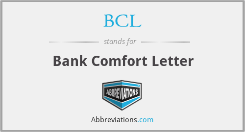 BCL - Bank Comfort Letter
