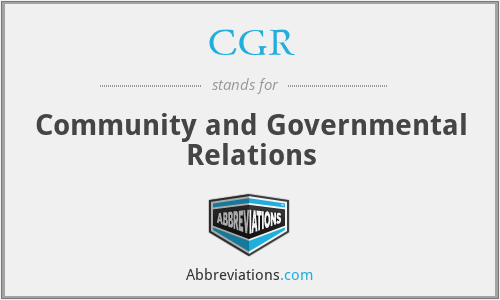 CGR - Community and Governmental Relations