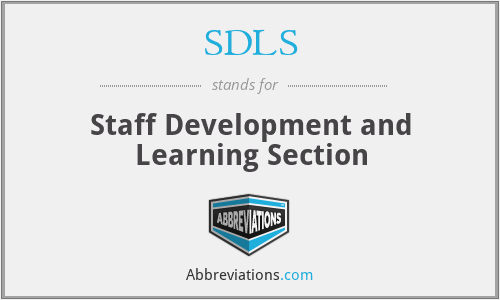 SDLS - Staff Development and Learning Section