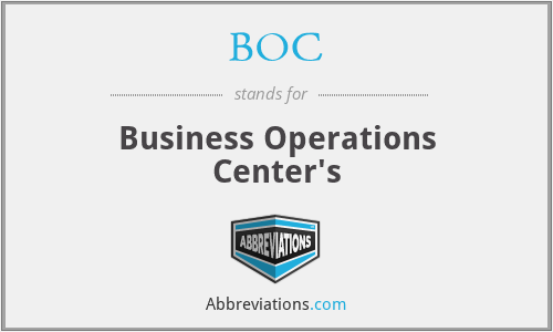 BOC - Business Operations Center's