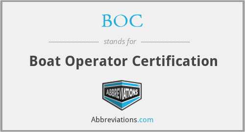 BOC - Boat Operator Certification