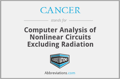 CANCER - Computer Analysis of Nonlinear Circuits Excluding Radiation