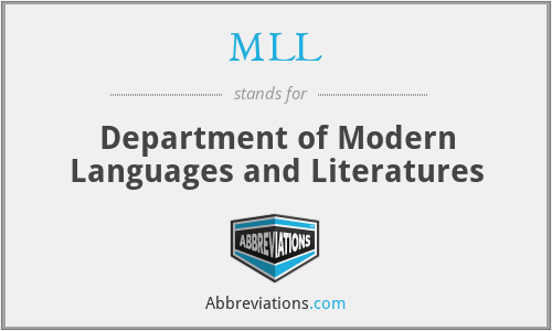 MLL - Department of Modern Languages and Literatures