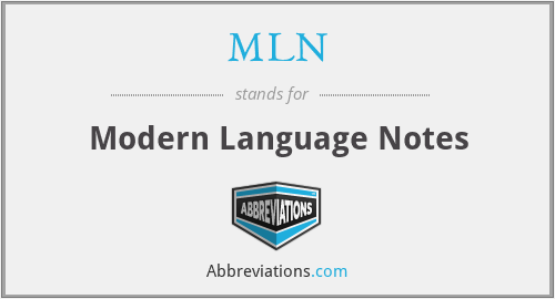 MLN - Modern Language Notes