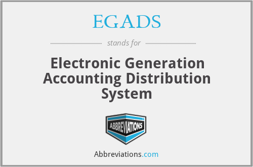 EGADS - Electronic Generation Accounting Distribution System