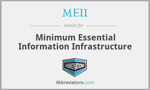 MEII - Minimum Essential Information Infrastructure