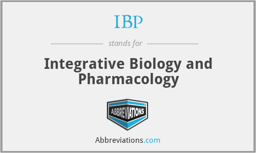IBP - Integrative Biology and Pharmacology
