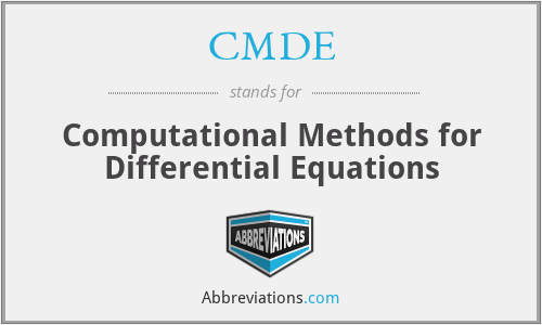 CMDE - Computational Methods for Differential Equations