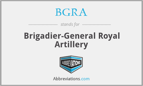 BGRA - Brigadier-General Royal Artillery