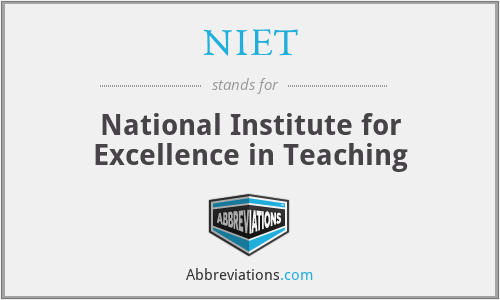 NIET - National Institute for Excellence in Teaching