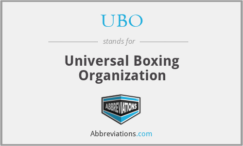UBO - Universal Boxing Organization