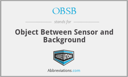 OBSB - Object Between Sensor and Background