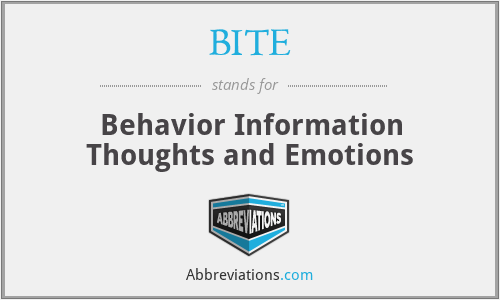 BITE - Behavior Information Thoughts and Emotions