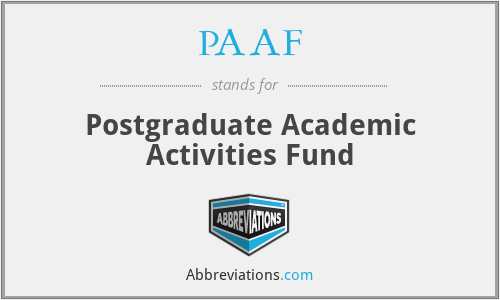 PAAF - Postgraduate Academic Activities Fund