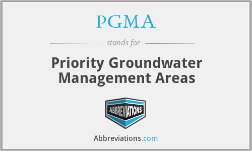 PGMA - Priority Groundwater Management Areas
