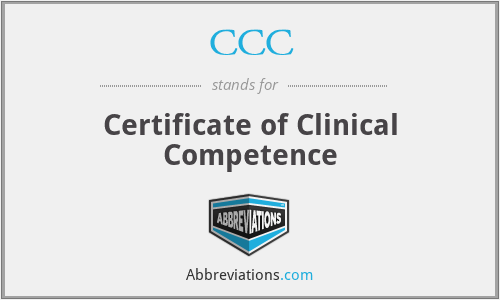 CCC - Certificate of Clinical Competence