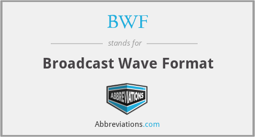 BWF - Broadcast Wave Format