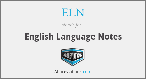 ELN - English Language Notes