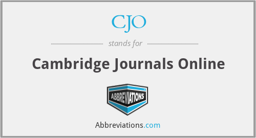 CJO - Cambridge Journals Online