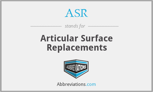 ASR - Articular Surface Replacements
