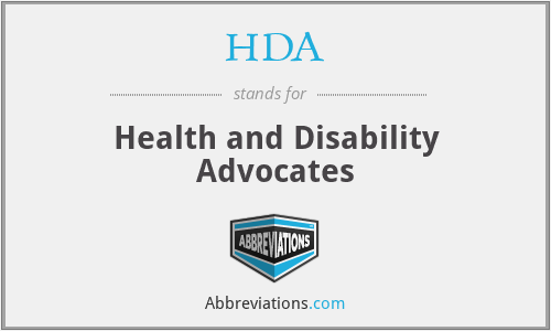 HDA - Health and Disability Advocates