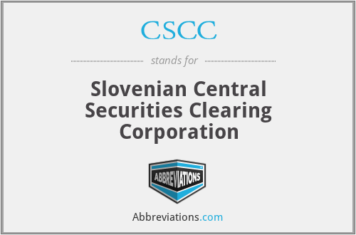 CSCC - Slovenian Central Securities Clearing Corporation