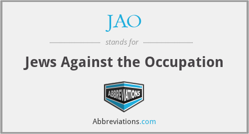 JAO - Jews Against the Occupation