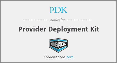 PDK - Provider Deployment Kit