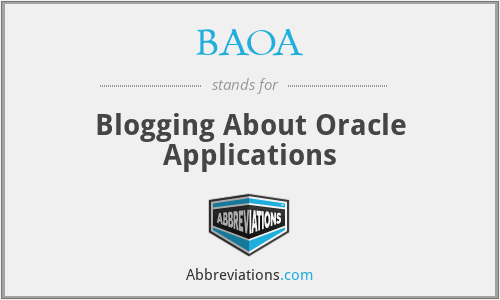 BAOA - Blogging About Oracle Applications