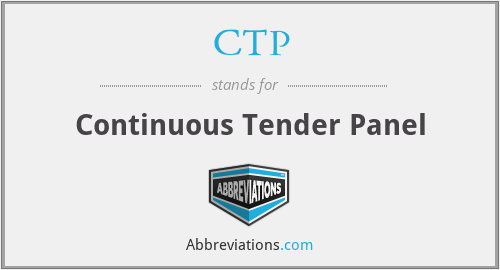 CTP - Continuous Tender Panel