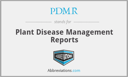 PDMR - Plant Disease Management Reports
