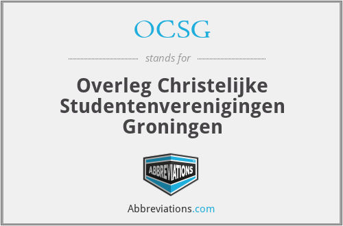 OCSG - Overleg Christelijke Studentenverenigingen Groningen
