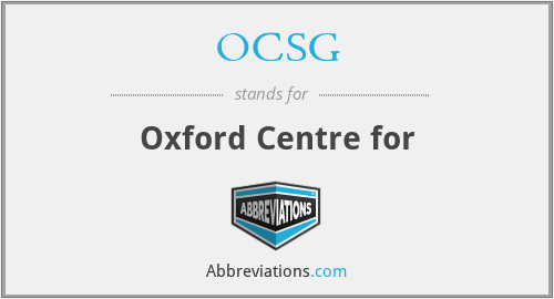 OCSG - Oxford Centre for
