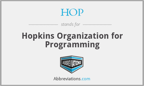 HOP - Hopkins Organization for Programming