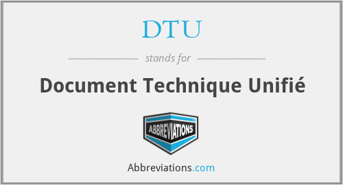 DTU - Document Technique Unifié