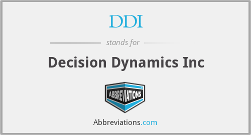 DDI - Decision Dynamics Inc