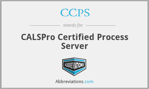 CCPS - CALSPro Certified Process Server