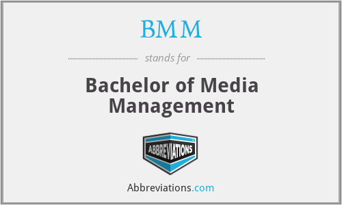 BMM - Bachelor of Media Management