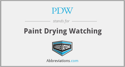 PDW - Paint Drying Watching