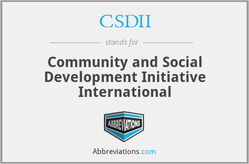 CSDII - Community and Social Development Initiative International