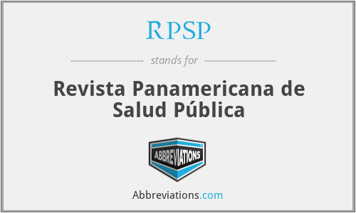 RPSP - Revista Panamericana de Salud Pública