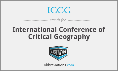 ICCG - International Conference of Critical Geography