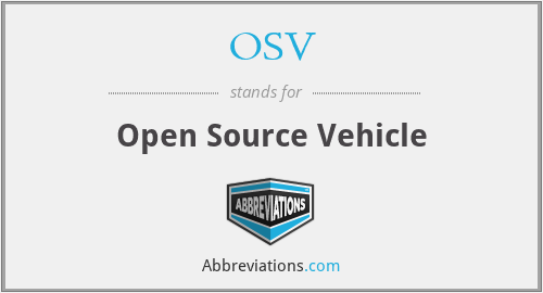 OSV - Open Source Vehicle