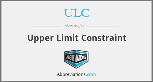 ULC - Upper Limit Constraint
