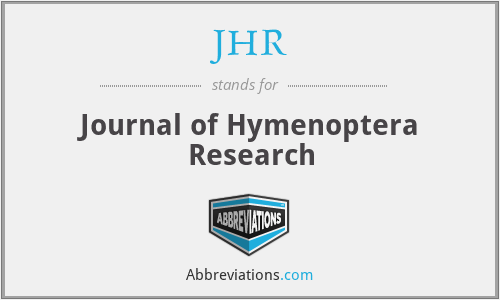 JHR - Journal of Hymenoptera Research