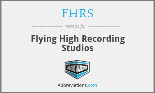 FHRS - Flying High Recording Studios