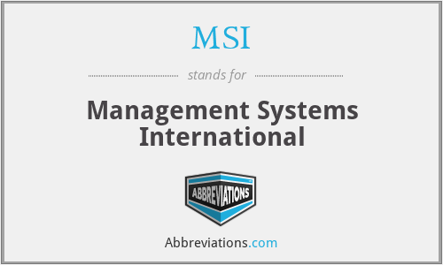 MSI - Management Systems International