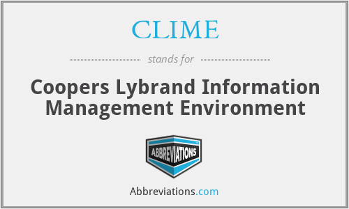 CLIME - Coopers Lybrand Information Management Environment