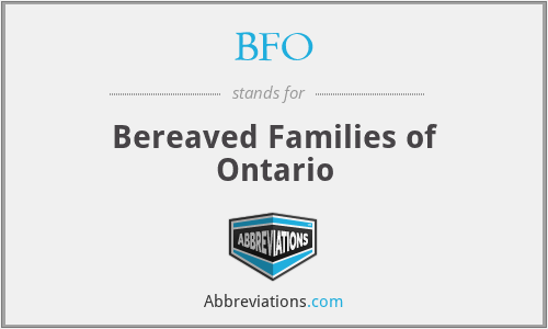 BFO - Bereaved Families of Ontario