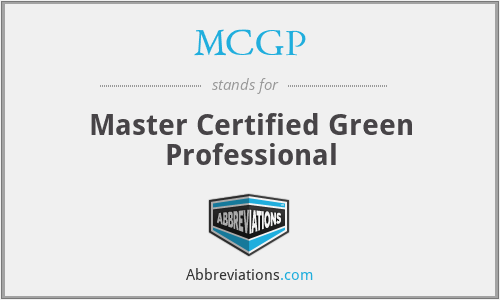 MCGP - Master Certified Green Professional